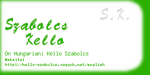 szabolcs kello business card